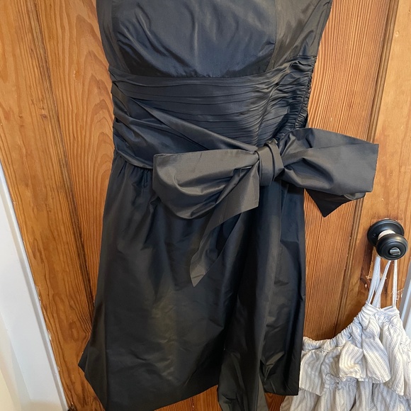 Black Strapless Cocktail Dress with Bow Sz 6 - Picture 3 of 4